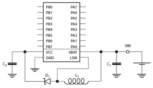 The Atmel ATtiny43U MCU The Atmel ATtiny43U MCU